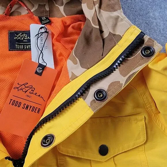 LL Bean x Todd Snyder Anorak 1/2 Zip Pullover Jacket size XS Yellow Green NWT